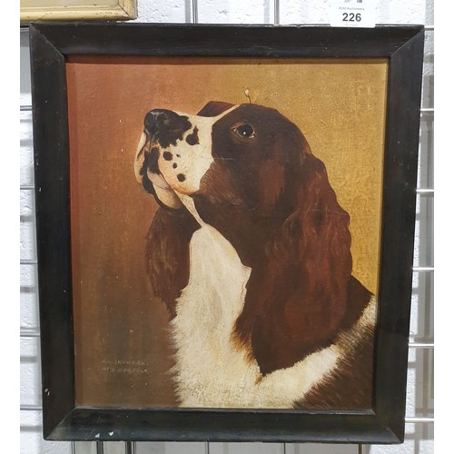 226 - A. W. L. Growden: an oil on board painting of a spaniel, 14