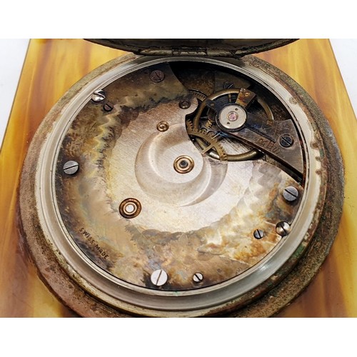 338 - A vintage mechanical movement from a travelling clock, face diameter 2