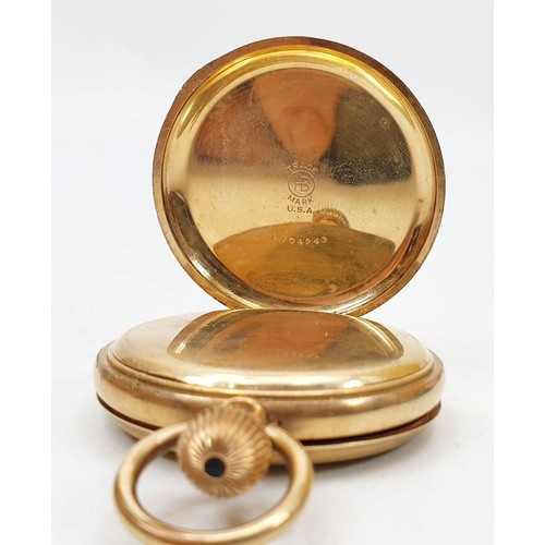 339 - A vintage gold plated Limit pocket watch, diameter 2