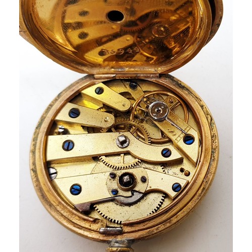 339 - A vintage gold plated Limit pocket watch, diameter 2