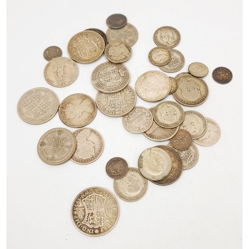 344 - Victorian and later silver coinage, weight 253g. UK shipping £14.