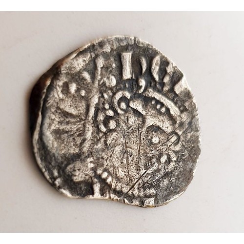 345 - An Elizabeth I silver penny and a Henry III silver penny, together with a Roman bronze coin of Emper... 