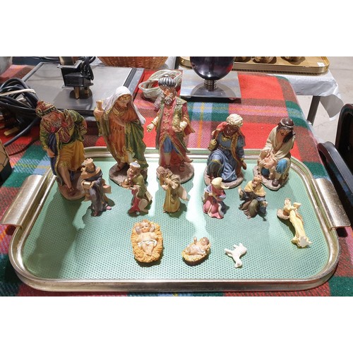 392 - A resin Nativity set of figures, the tallest 6