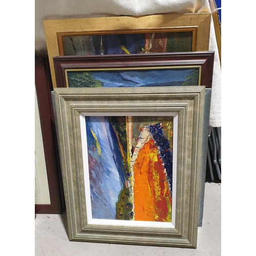 437 - A selection of oil paintings including local artists. No shipping. Arrange collection or your own pa... 