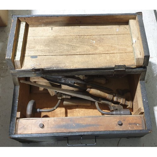 461 - A carpenter's tool chest and contents. No shipping. Arrange collection or your own packer and shippe... 