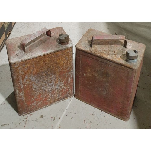 471 - Two vintage petrol cans. No shipping. Arrange collection or your own packer and shipper, please.