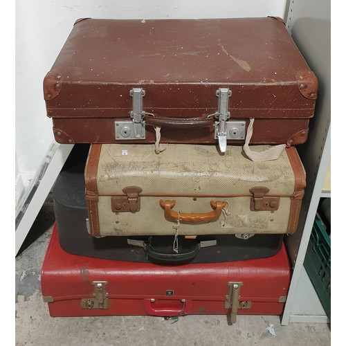 487 - Four vintage suit cases. No shipping. Arrange collection or your own packer and shipper, please.