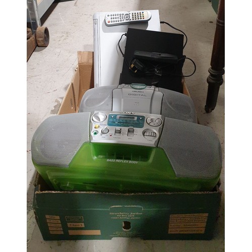 493 - A Sony boom box, a Bush boom box and other electricals. No shipping. Arrange collection or your own ... 