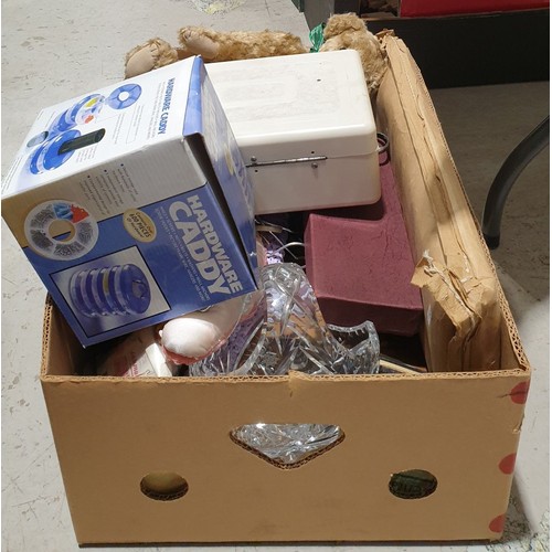 494 - A box of assorted including a Bakelite hair dryer. No shipping. Arrange collection or your own packe... 