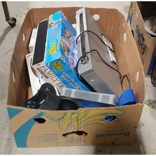 498 - A box of assorted including a DVD player. No shipping. Arrange collection or your own packer and shi... 