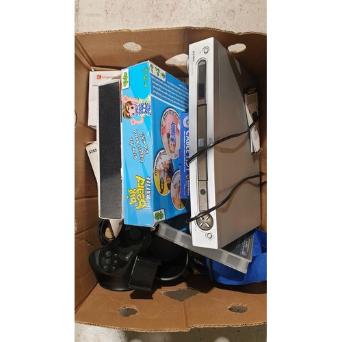 498 - A box of assorted including a DVD player. No shipping. Arrange collection or your own packer and shi... 