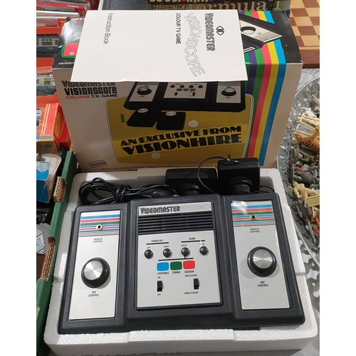 524 - A vintage boxed Videomaster Visionscore console game. UK shipping £14.