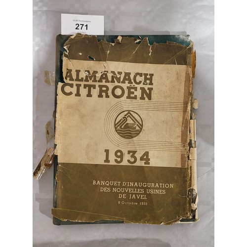 271 - Almanach Citroen 1934. UK shipping £14.