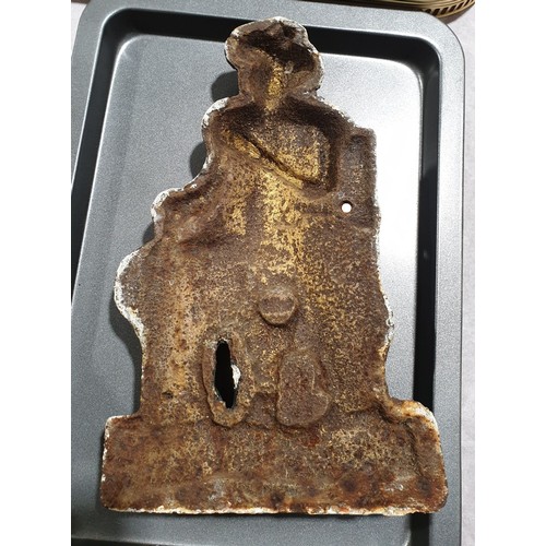 3 - An antique brass cast doorstop, length 9.5