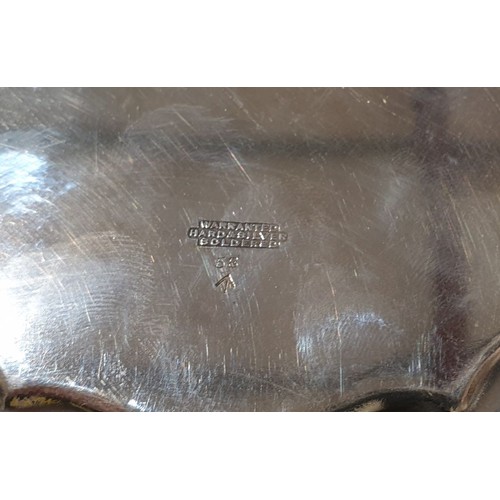 14 - A silver plated salver with military broad arrow mark by Walker & Hall, Sheffield, diameter 14.5