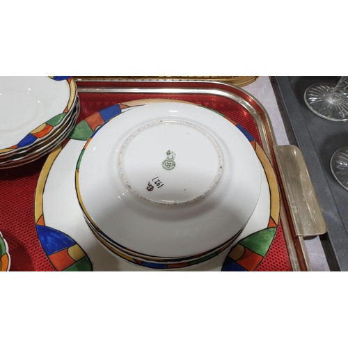 29 - A Royal Doulton hand painted Art Deco part tea service. No shipping. Arrange collection or your own ... 