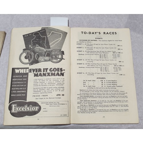 53 - A programme for Donnington Park Motorcycle Races, Monday 18th April, 1938.UK shipping £14.