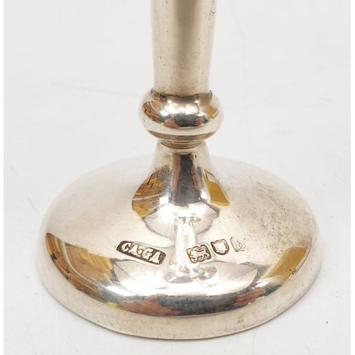 134 - A hallmarked silver trefoil posy vase, A/F, height 4.75