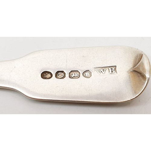 141 - A hallmarked silver fiddle pattern butter knife by William Bateman, London 1829, 39g. UK shipping £1... 