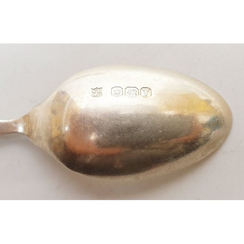 144 - Twelve hallmarked silver spoons for West End Golf Club, Sheffield 1958, 157g. UK shipping £14.