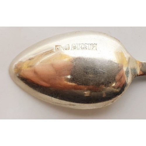 156 - Six hallmarked silver coffee spoons for West End Golf Club, Birmingham 1970, 86g. UK shipping £14.