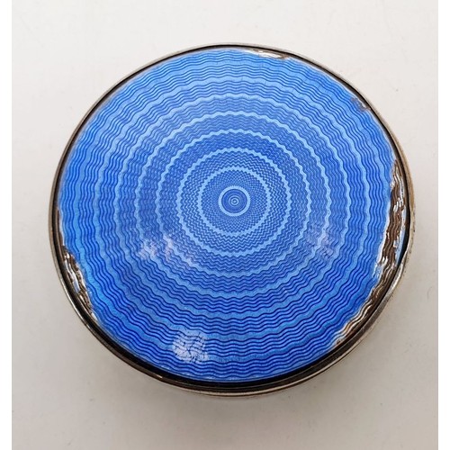 157 - A hallmarked silver and enamel powder compact, A/F, diameter 2.25