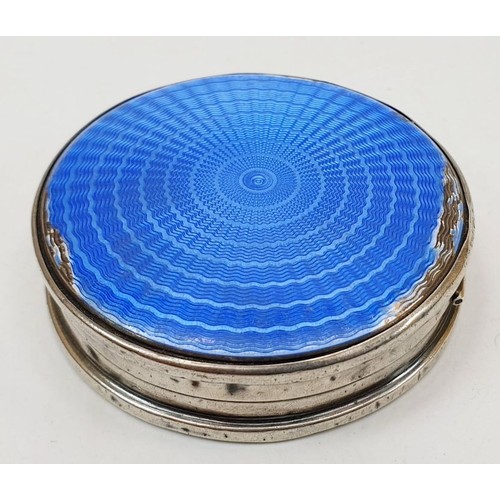 157 - A hallmarked silver and enamel powder compact, A/F, diameter 2.25