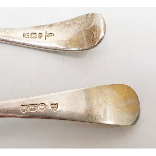 154 - Two hallmarked silver ladles, Sheffield 1900 and 1956, 158g. UK shipping £14.