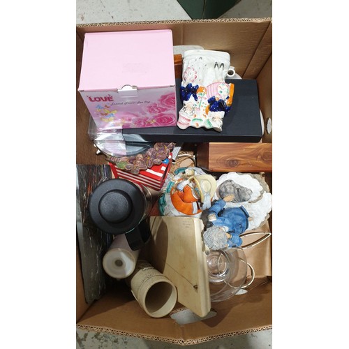 26 - A box of assorted including an antique Staffordshire flatback. No shipping. Arrange collection or yo... 