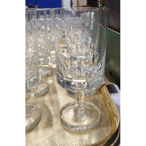 38 - A selection of retro crystal glasses. No shipping. Arrange collection or your own packer and shipper... 