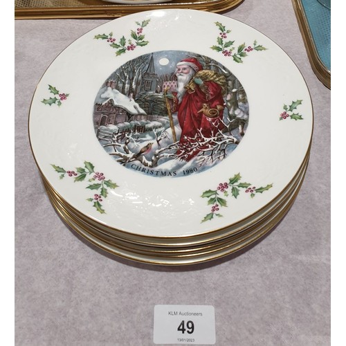 49 - Six Royal Doulton 1970/80s Christmas plates. No shipping. Arrange collection or your own packer and ... 