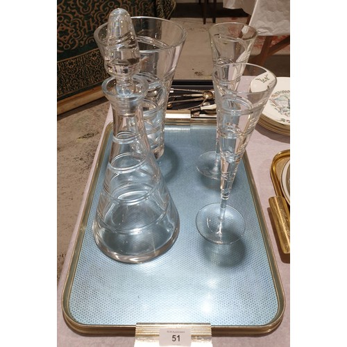 51 - Four pieces of Circa crystal glassware. No shipping. Arrange collection or your own packer and shipp... 