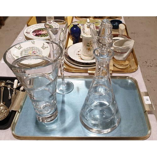 51 - Four pieces of Circa crystal glassware. No shipping. Arrange collection or your own packer and shipp... 