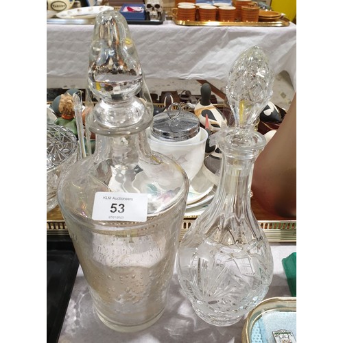 53 - Two decanters, the tallest 11.5