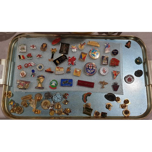 58 - A selection of vintage pin badges. UK shipping £14.