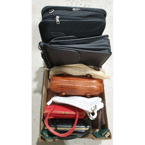 103 - A box of vintage and later handbags. UK shipping £14.