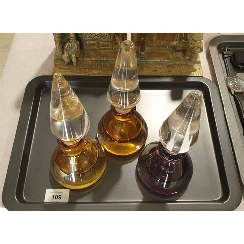 109 - Three Somerso perfume bottles, height 8.5
