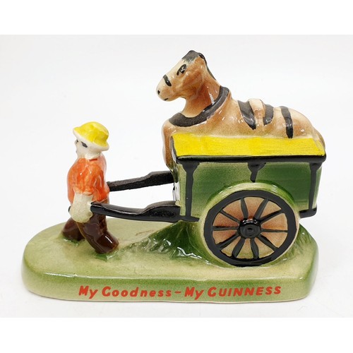 191 - A vintage Carlton Ware ceramic Guinness Drayman and cart, A/F, length 5.75