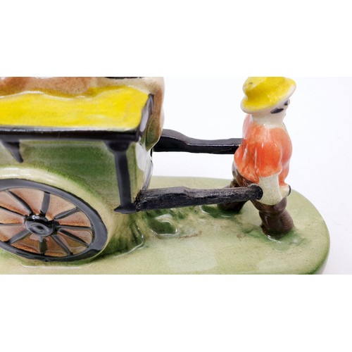 191 - A vintage Carlton Ware ceramic Guinness Drayman and cart, A/F, length 5.75