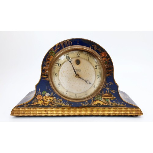 193 - An early 20th century Chinoiserie Smith's electric clock, length 9.25.