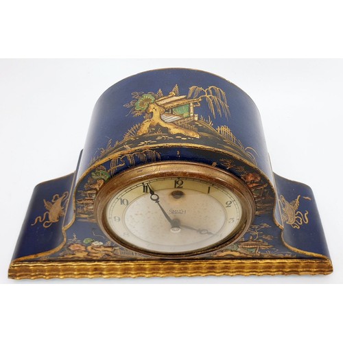 193 - An early 20th century Chinoiserie Smith's electric clock, length 9.25.