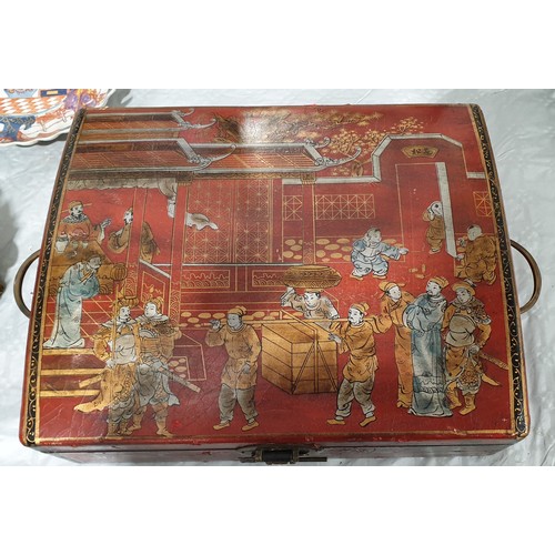 198 - A chinoiserie box width 16.5