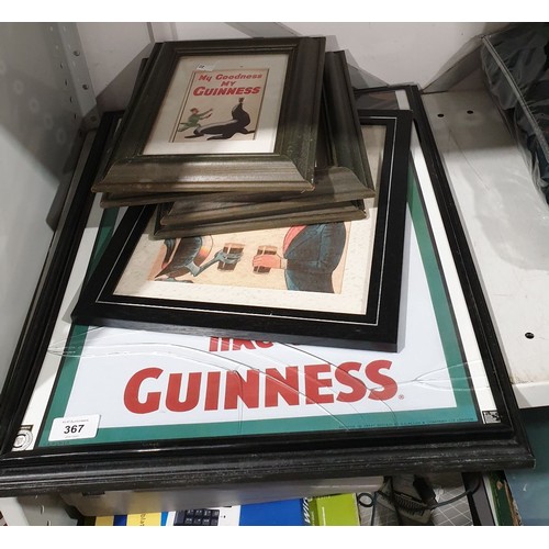 367 - Seven reproduction Guinness advertising posters, one A/F. No shipping. Arrange collection or your ow... 