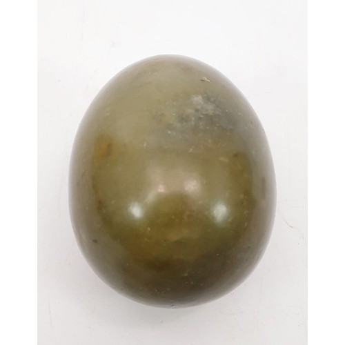 371 - A Chinese jade egg, length 2.25