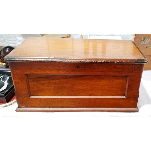 22 - A Victorian mahogany chest, width 21