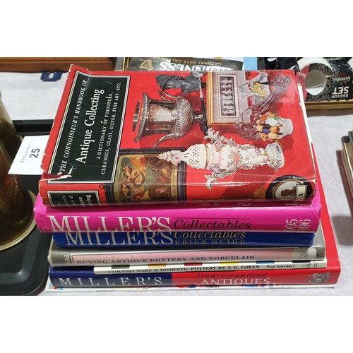 25 - A selection of Miller's and other antiques books. UK shipping £14.