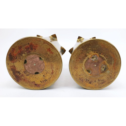 27 - Two WWI German trench art shell cases dated 1914 and 1916, each decorated with Egyptian scenes of ph... 