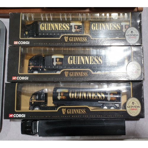 42 - Three boxed Corgi Guinness lorries and one loose. UK shipping £14.