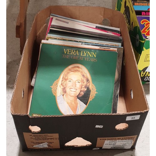 55 - A box of vinyl LPs. No shipping. Arrange collection or your own packer and shipper, please.