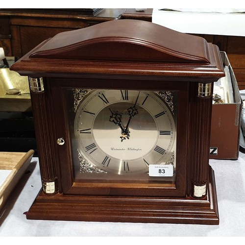 83 - A London Clock Co. quartz mantel clock, working order, height 11